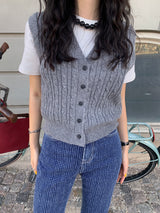 Dinker Twisted V-Knit Vest