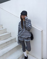 (Unisex) ストライプカラーT