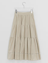 Kiron Velvet Lace Banding Long Skirt