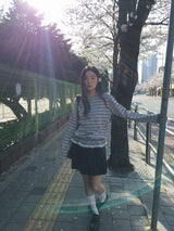 Lace Frill Hem Long Sleeve (3color)