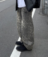 ディットスナップボタンレオパードワイドパンツ