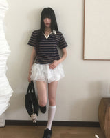 Ribu Lace Chiffon Cancan Skirt Pants