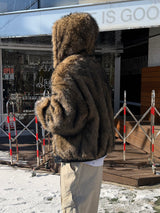Reversible leather fur jacket