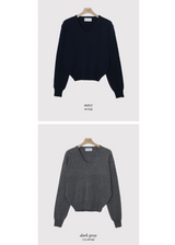 Simple Basic V-neck Knit (10color)