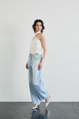 AZURE WIDE DENIM PANTS / SKY BLUE