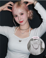 [VIVIZ Eunha Necklace] ヘブンリークリスタルネックレス-シルバー(Regular Length Version)