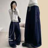 Lettering detail! Yoko Banding Wide Pants (4 colors)