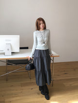 Banding check cancan skirt