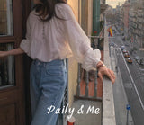 Round shirring blouse (2color)