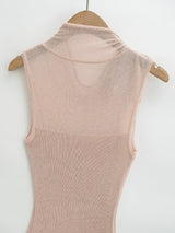 Isolde Ribbon Neck Ribbed Top