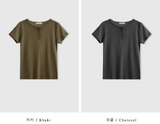 リアヘンリーネックショートスリーブTシャツ / 4カラー