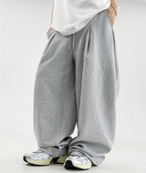 2000 ユニッツソルド❤🥰ファーストショッピング❤ S-XL❤ フリース❤ サイドプリーツワイドバルーントレーニングパンツ