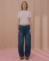 ラブリボンクロップTシャツ-PINK