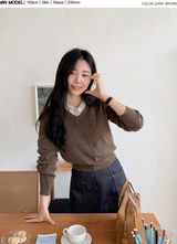 Simple Basic V-neck Knit (10color)