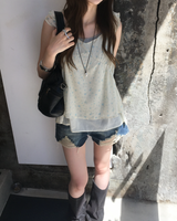 Vintage washing damage shorts
