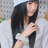 cozy stripe scrunchie light grey