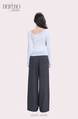 Thai wrap strap long-sleeve T-shirt