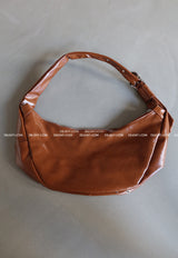 Punching Half Moon Round Shoulder Bag