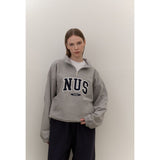 Huke x Nus. ハーフジップアップ（NAVY）