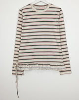 Lace Frill Hem Long Sleeve (3color)