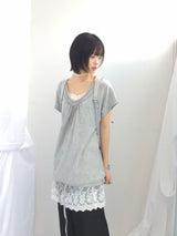 embossed shirring strap t