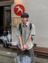 Modern Oversized Linen Short-Sleeve Shirt