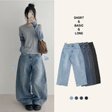 Fit guaranteed! Wide denim pants that cover the lower body (4 colors)
