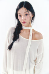 Knit Tie Long Sleeve Set Ivory
