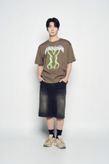 25SS POINT LOGO POCKET DENIM SHORT PANTS BLACK