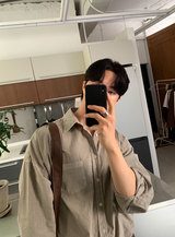 Glass Pigment Basic Cotton Shirt