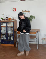 Byubyuen Flower Fleece Jogger Brushed Pants