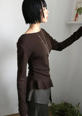 FRILL DROP OFF-SHOULDER TOP