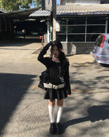 Lace frill knee socks