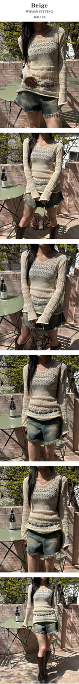 [S/S] Punching knit one piece
