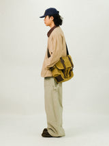 PU Double Knee Carpenter Wide Pants