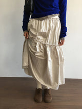 Chatin frill long skirt (2color)