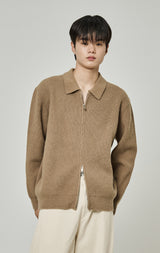 ジップアップニット
