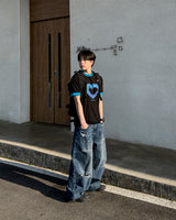 Blue Heart Ringer T-Shirt