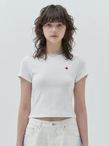 KIRSH PLAIN SLIM FIT T-SHIRT - WHITE 