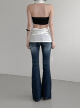 Lume Deep Blue Washed Low Bootcut Denim