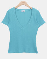Perton Deep V-Neck Short Sleeve T-Shirt