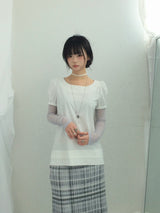 DotTexture Lace Line Mini Dress