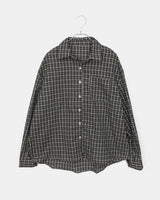 Timin Check Collar Pocket Loose-Fit Long Sleeve Shirt