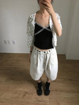 V-cut lace sleeveless (4color)