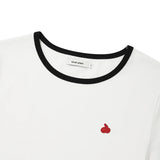 KIRSH PLAIN SLIM FIT RINGER T-SHIRT - WHITE