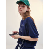 テリー ラグラン Tシャツ_ネイビー