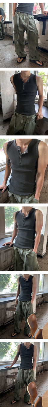 [S/S] Pigment golgi henry neck sleeveless(4color)