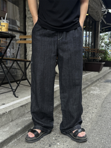 リネンカーペンターワイドバンディングデニム