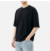オーバーフィットクールドライバックスリットスリーブTシャツ ブラック