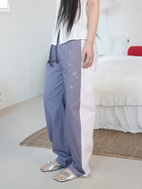 DOODLE CURVED PANTS (PURPLE)